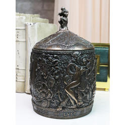 Ebros Gift Ancient Greek Pandora's Box With Pan Playing Flute Decorative Jewelry Box Decor