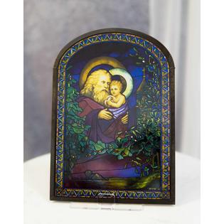 Ebros Gift Y8315EBRC12 Louis Comfort Tiffany Christmas Eve Trinity Stained  Glass Wall Or Desktop Plaque