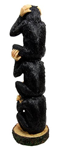G54093GDC36 Ebros Gift Stacked See Hear Speak No Evil Monkeys Three Wise  Apes of The Jungle Figurine 8.5