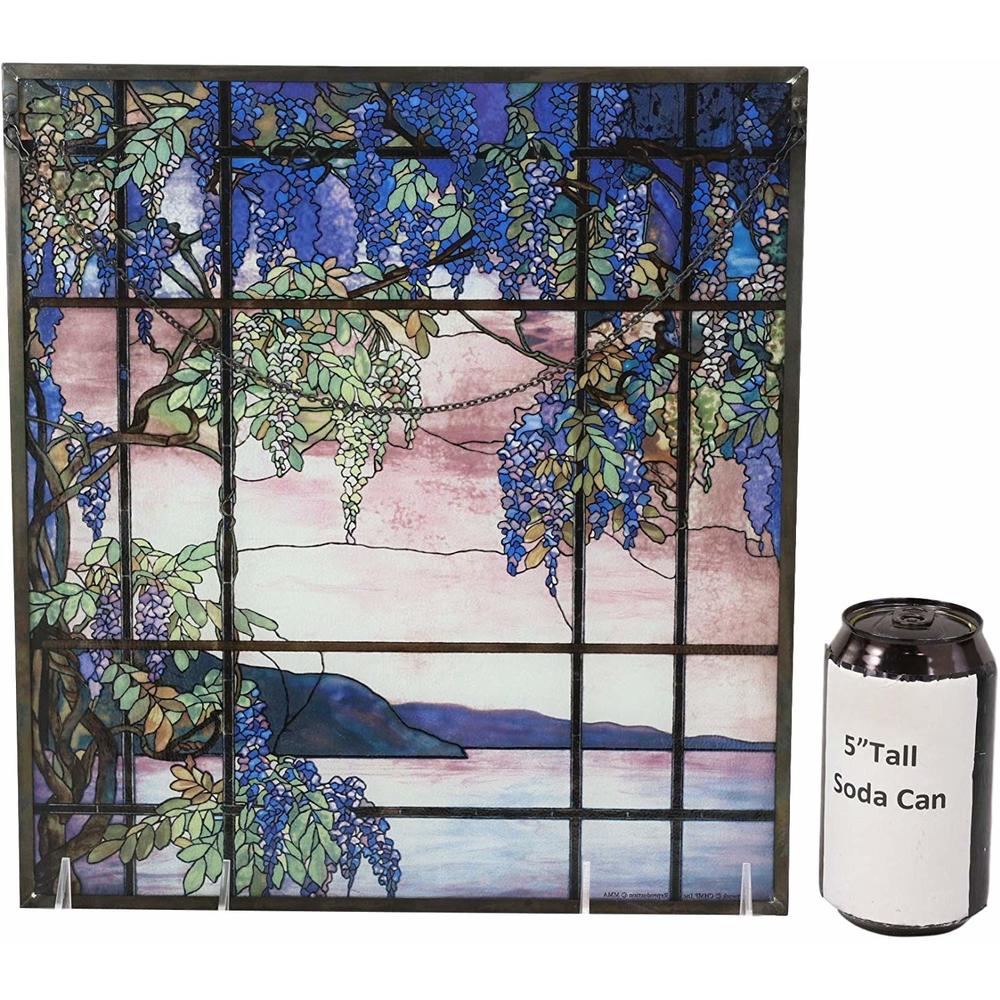 Ebros Gift Ebros Louis Comfort Tiffany Landscape Window Oyster Bay Stained Glass Art Panel