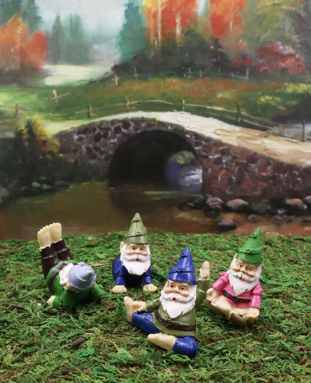 Ebros Gift Ebros Set of 4 Mini Yoga Garden Gnomes Miniature Figurines