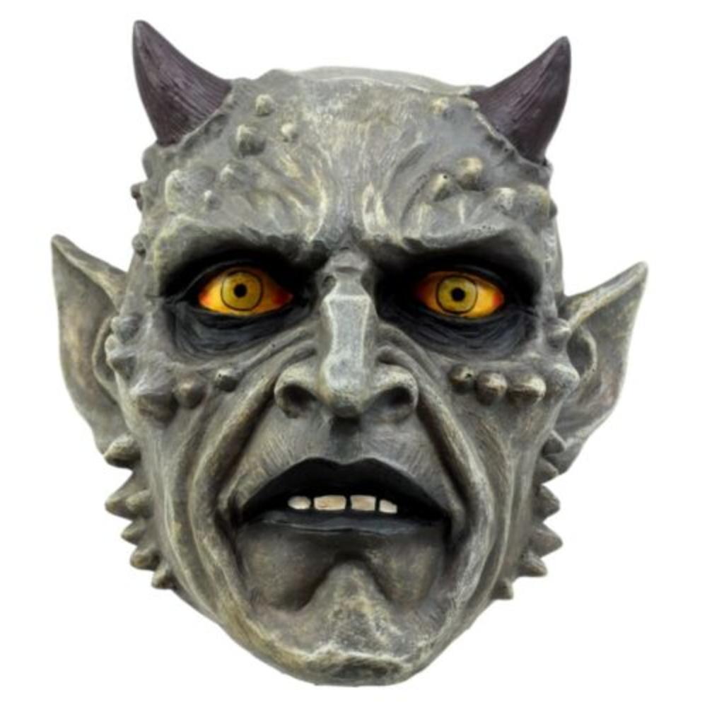 Ebros Gift Horned Demon Satanic Skull Figurine 6.75"L Hell Spawn Skeleton Inferno Sculpture