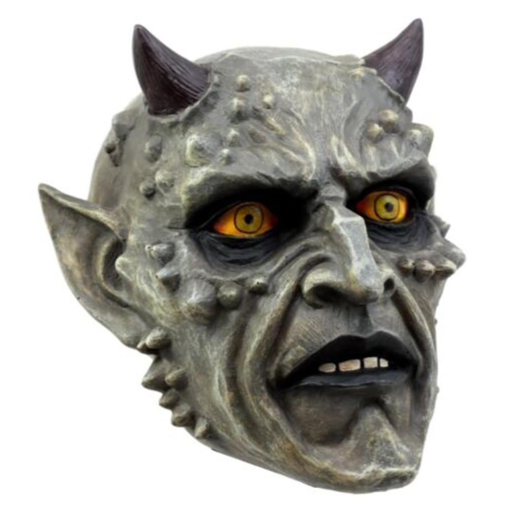 Ebros Gift Horned Demon Satanic Skull Figurine 6.75"L Hell Spawn Skeleton Inferno Sculpture