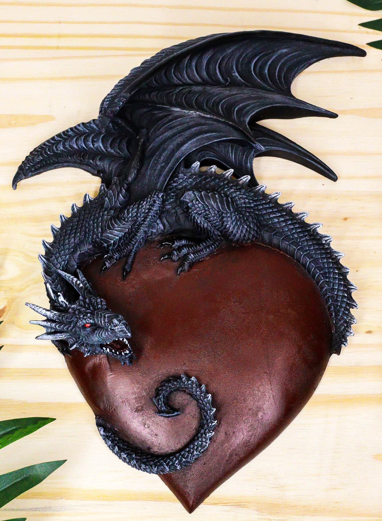Ebros Gift Mythical Gothic Dragon Heart Wall Plaque Decor Figurine Valentine's Love Dragon