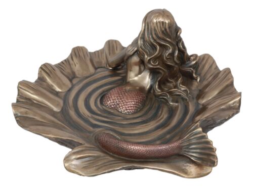 Ebros Gift Nautical Daydreaming Mermaid Sitting By Pond Soap Dish Figurine Or Jewelry Dish