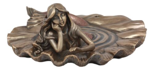 Ebros Gift Nautical Daydreaming Mermaid Sitting By Pond Soap Dish Figurine Or Jewelry Dish