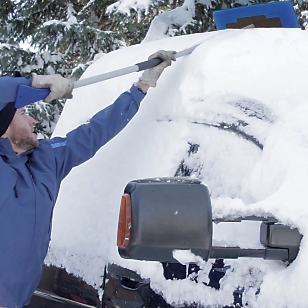 Snow Joe 2-In-1 Telescoping Jumbo Snow BroomIce Scraper