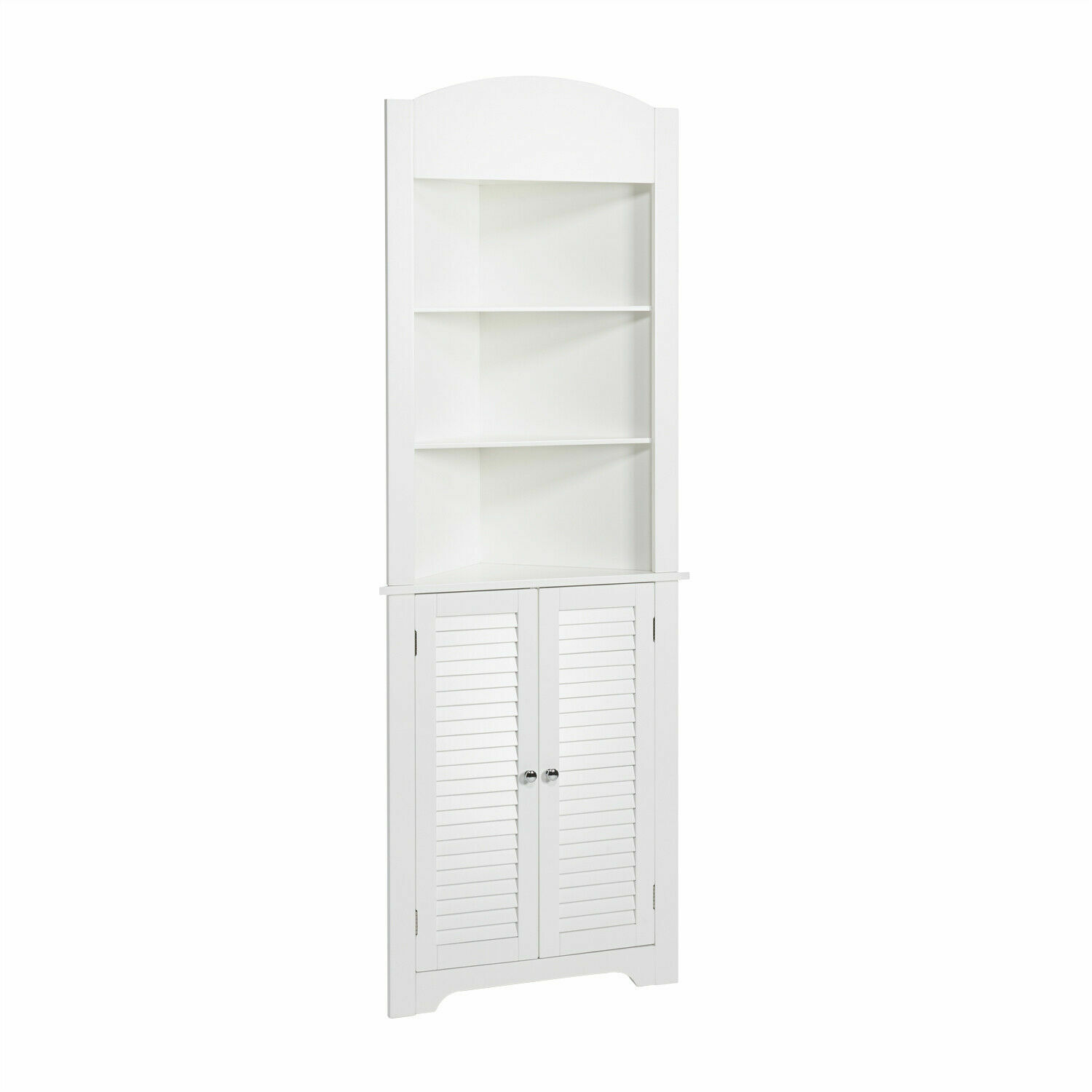 Kitchen Corner Cabinet Small Bathroom Shelves Storage Organizer Tall Kitchen Hutch White