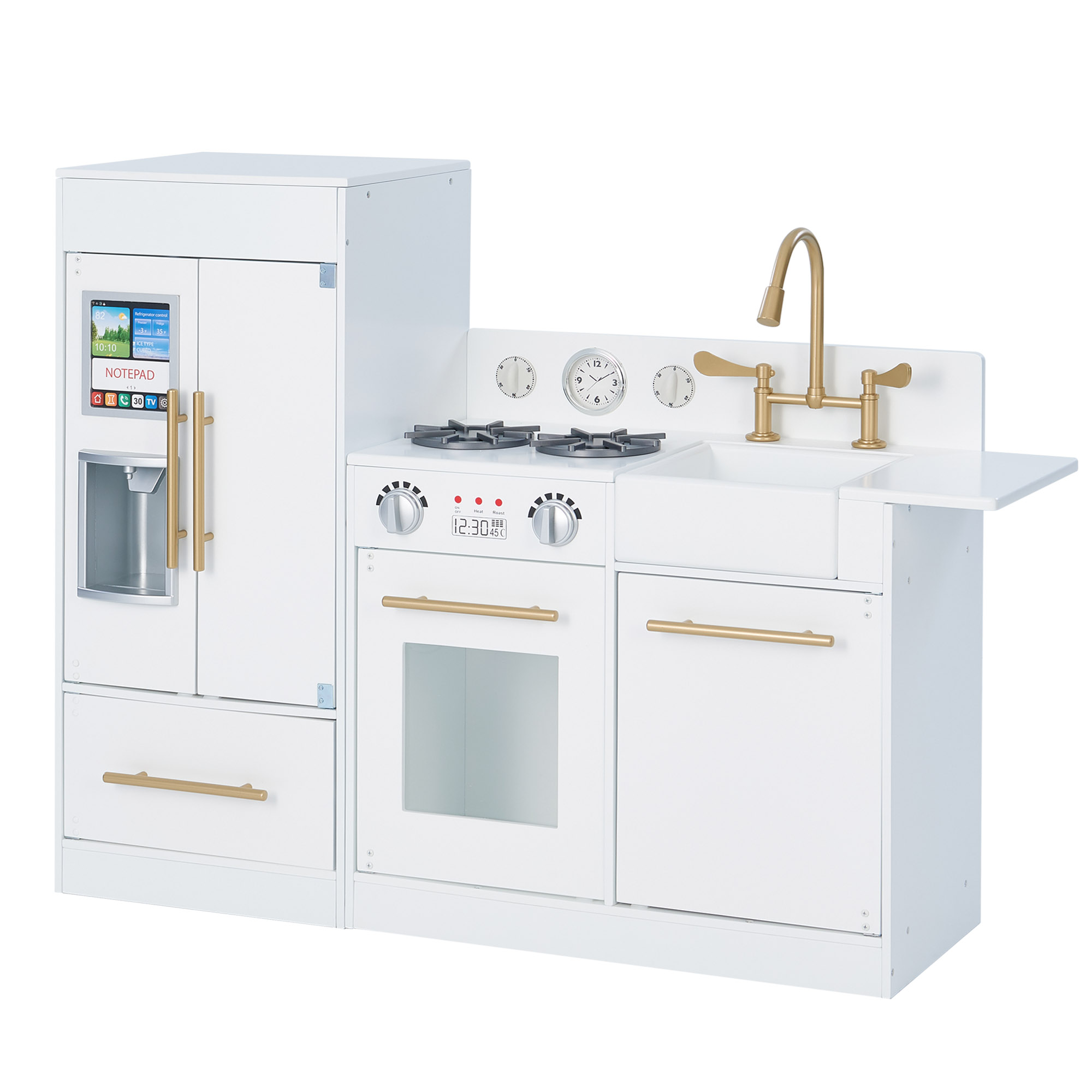 Teamson Kids White Wooden Toy Kitchen by Teamson Kids Toy Cooker Play  Kitchen Set TD-12302WR