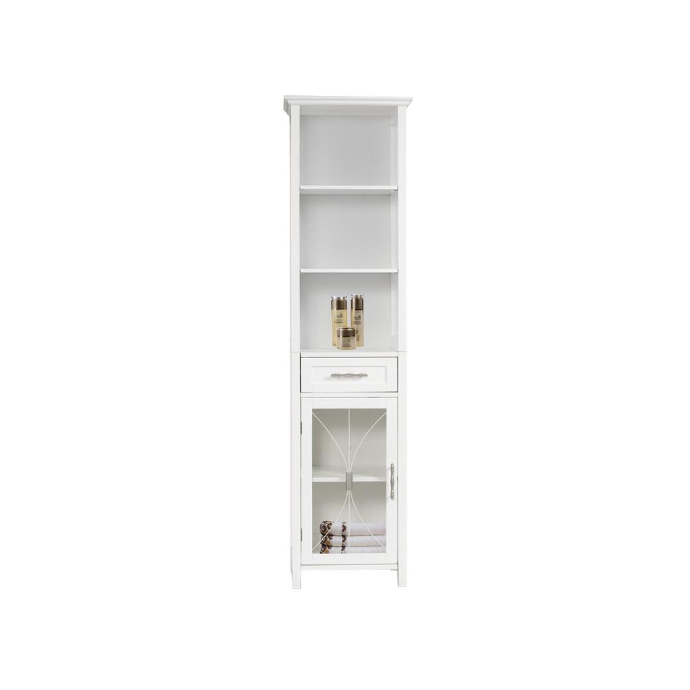 Teamson Home Wooden Bathroom Cabinet Multi Functional White 7978