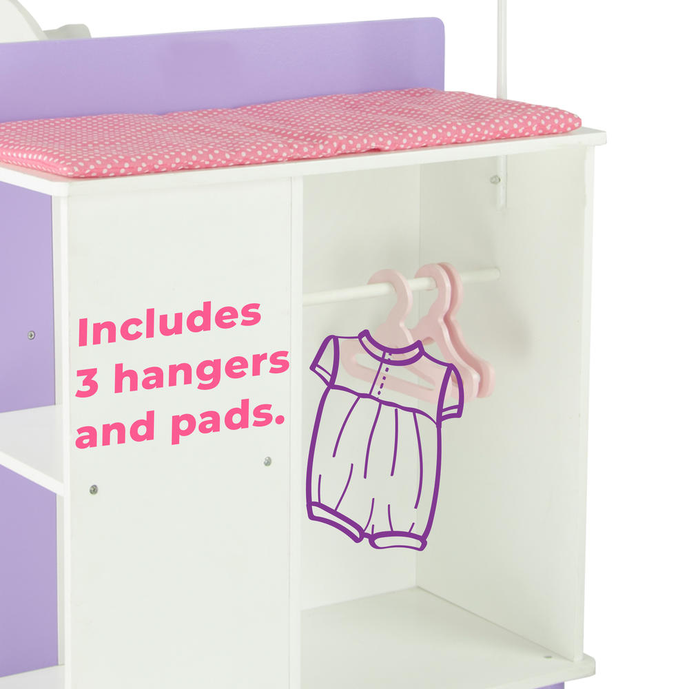 Olivia's Little World Two-Sided Wooden Baby Doll Changing Station