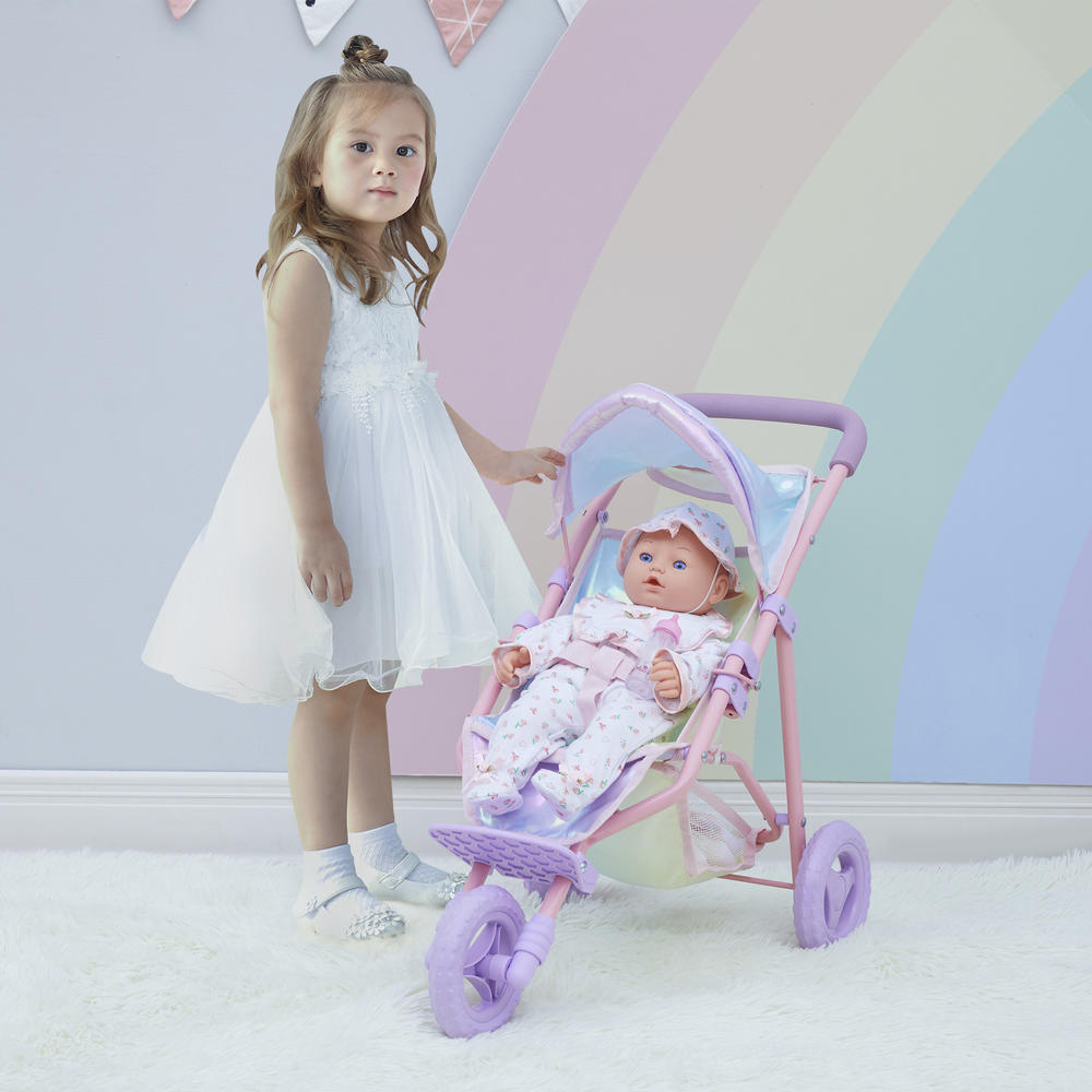 Olivia's Little World Baby Doll Jogging Stroller Buggy Iridescent Color OL-00016