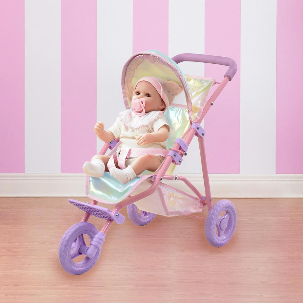 Olivia's Little World Baby Doll Jogging Stroller Buggy Iridescent Color OL-00016