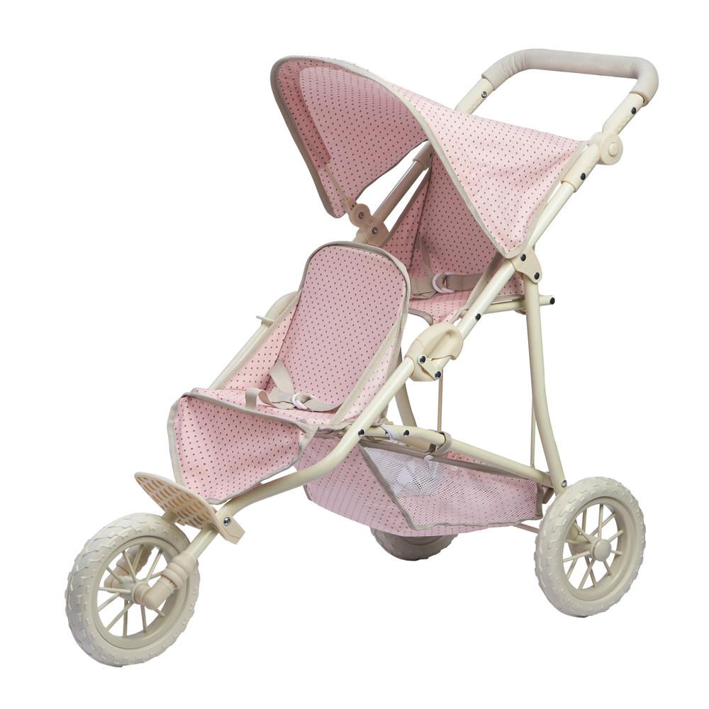 Olivia's Little World Two Doll Jogging-Style Stroller, Pink/Gray