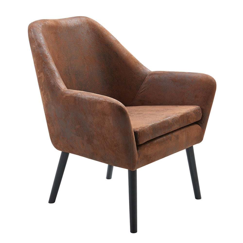 Teamson Home Divano Armchair with Aged Fabric, Brown