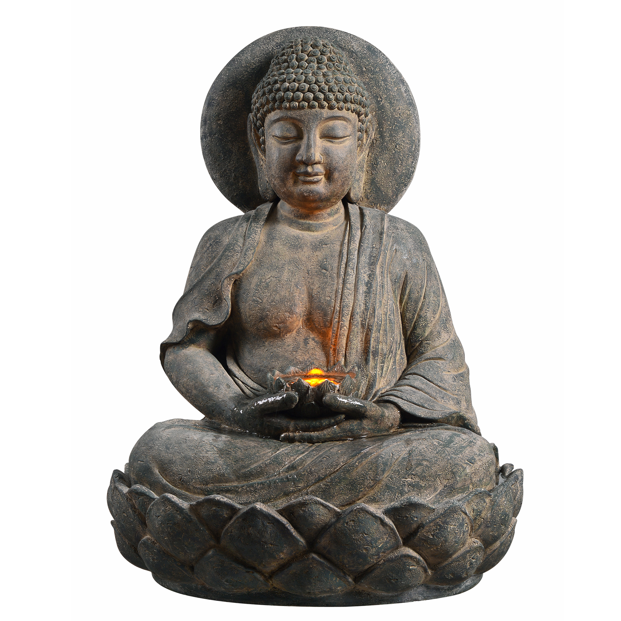 Teamson Home 28.35" Buddha Water Fountain with LED Lights