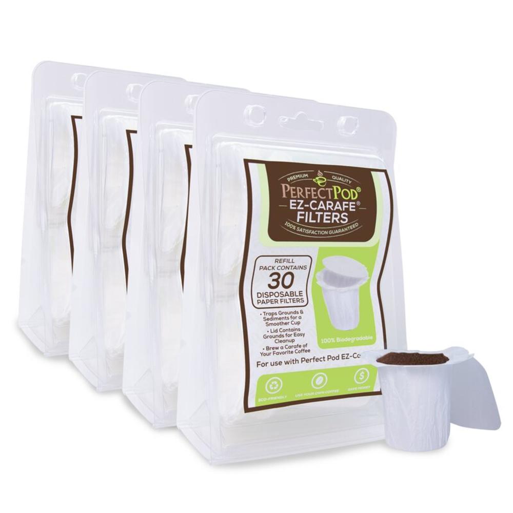 Perfect Pod EZ-Carafe Paper Coffee Filters, 120 ct | Compatible with Perfect Pod EZ-Carafe Reusable K Cup