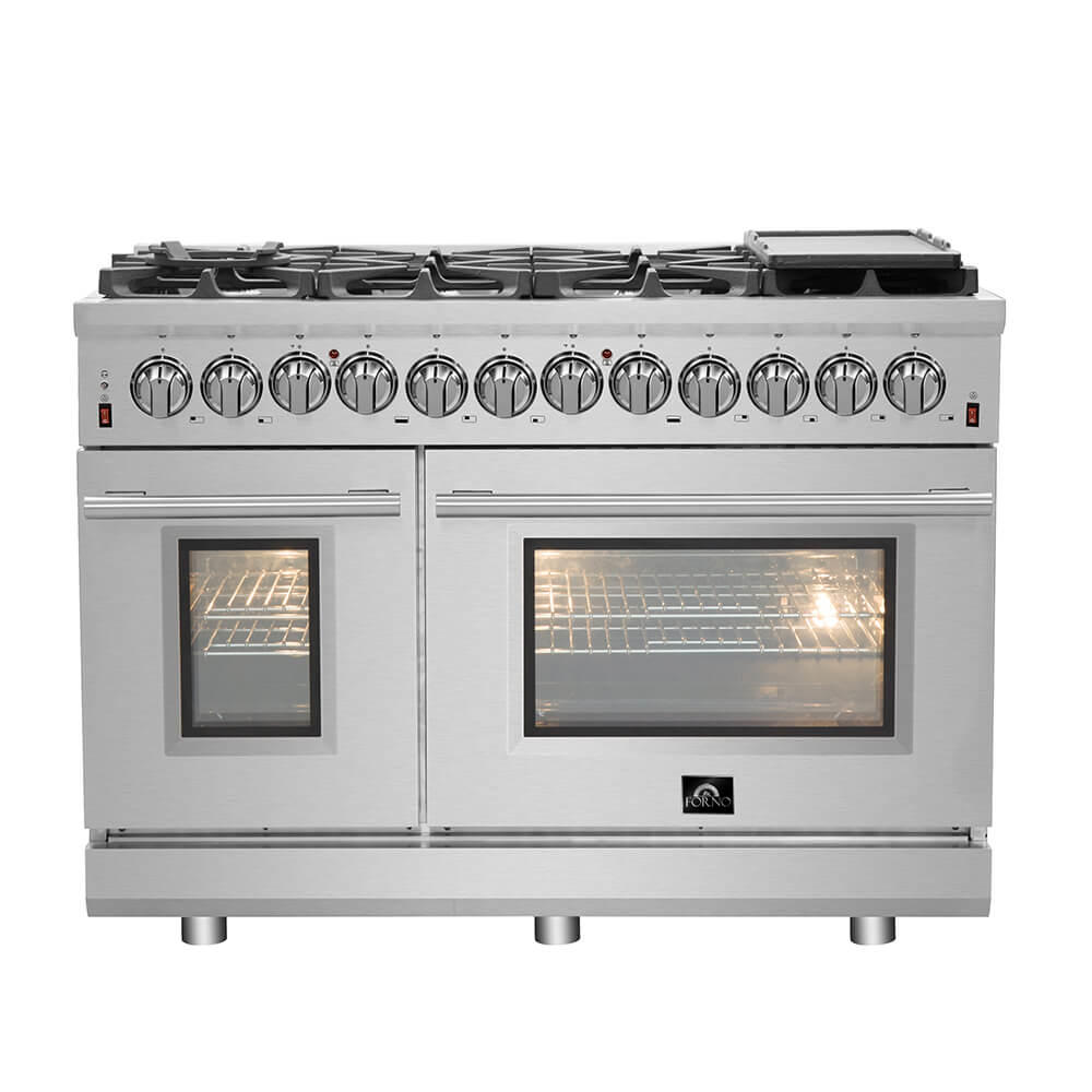 Forno FFSGS612548 48 inch Cossato Stainless Duel Fuel Electric Oven & Gas Surface Range
