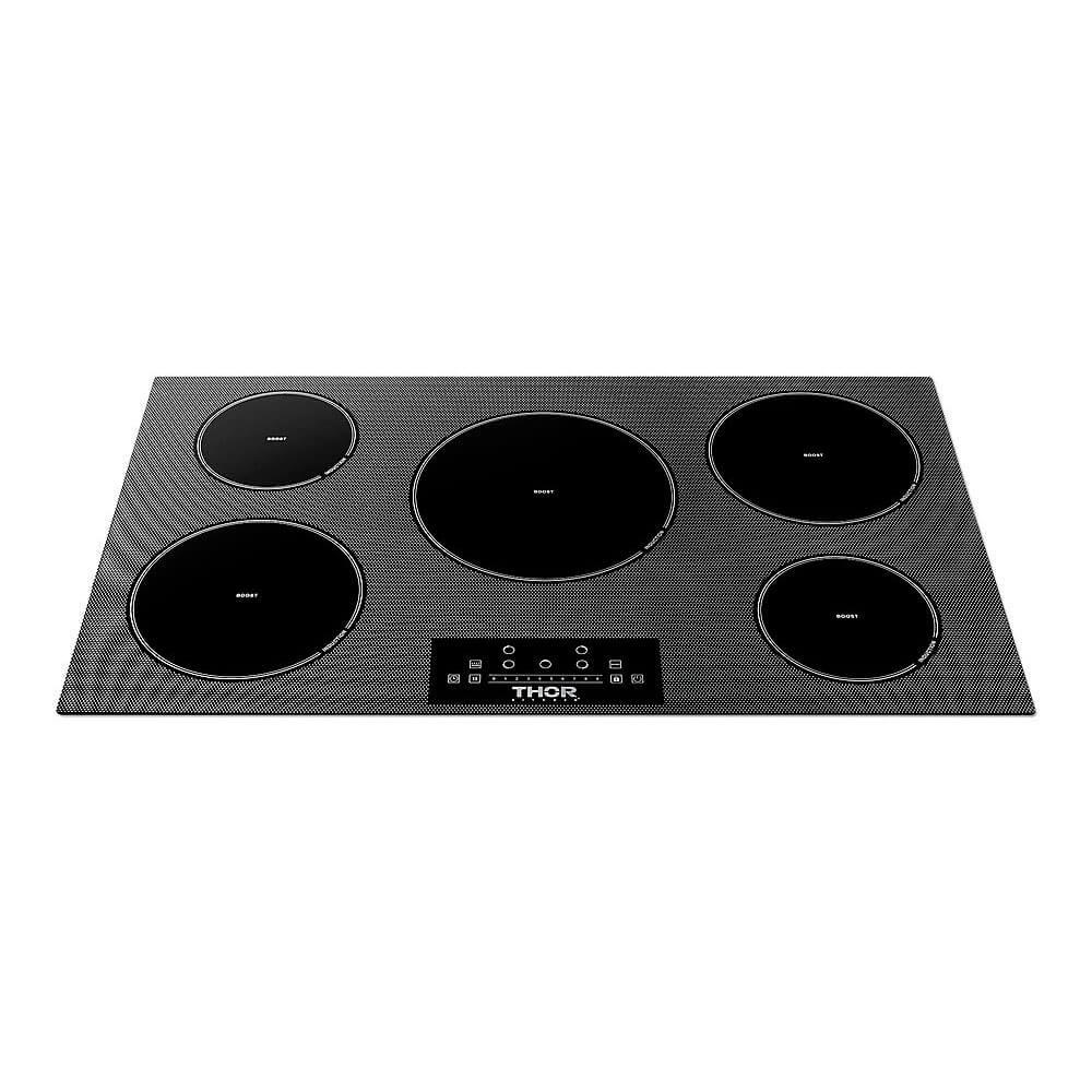 Thor Kitchen TIH36 36 inch Black 5 Burner Built-In Electric Induction Cooktop