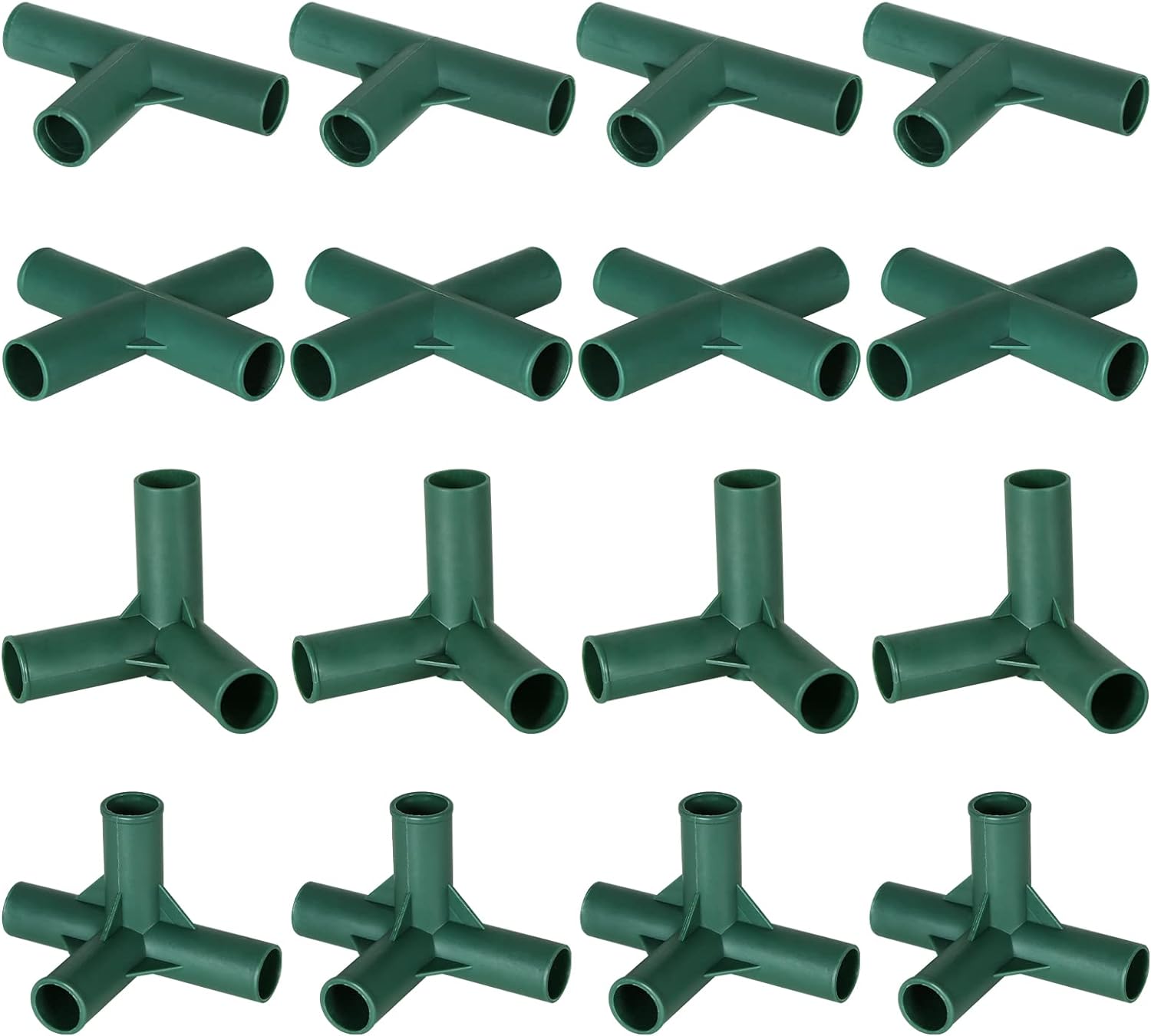 EAGLE PEAK Pack of 16pcs 4 Types Greenhouse Frame Connectors 0.63 in