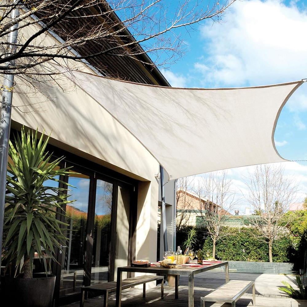 EAGLE PEAK Sun Shade Sail Rectangle Canopy 8' x 12' UV Block Awning for Outdoor Patio Lawn Garden Backyard Deck