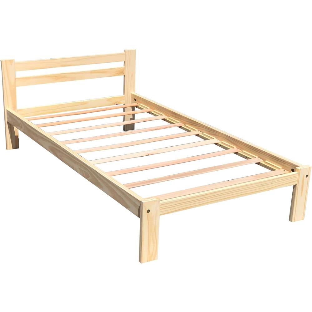 Wood To The World Amazonas Twin-XL Bed Solid Pine Wooden Single Bed Unfinished