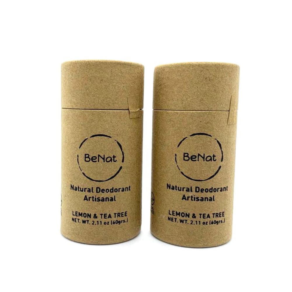 BeNat 2-Pack. All- Natural Deodorant. Zero-Waste Eco-Friendly Compostable