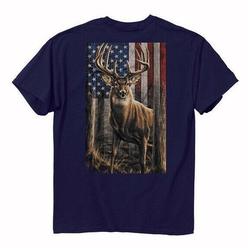 Buck Wear Deer U.S. Flag Short Sleeve T-Shirt 