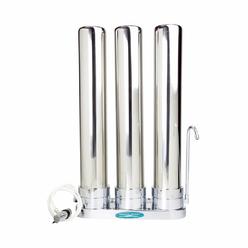 Crystal Quest Triple Cartridge Countertop Water Filter System, 80,000 Gallon Capacity