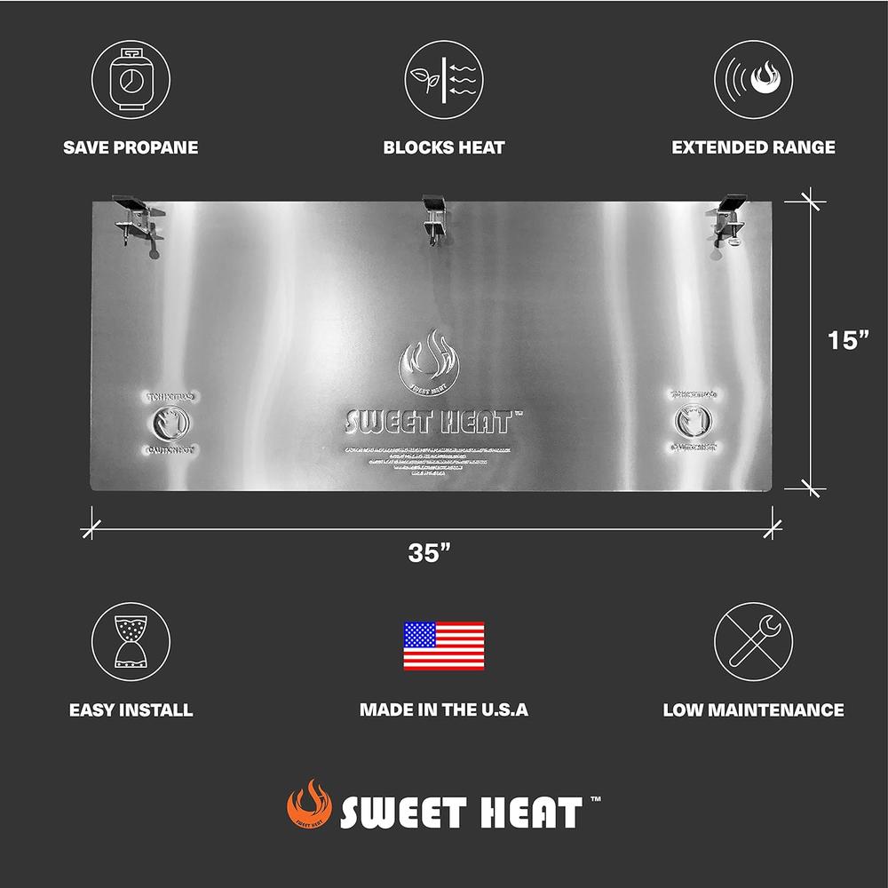 SWEET HEAT MAX 15" - Aluminum Patio Heat Reflector for Round Top Heaters - Universal Fit