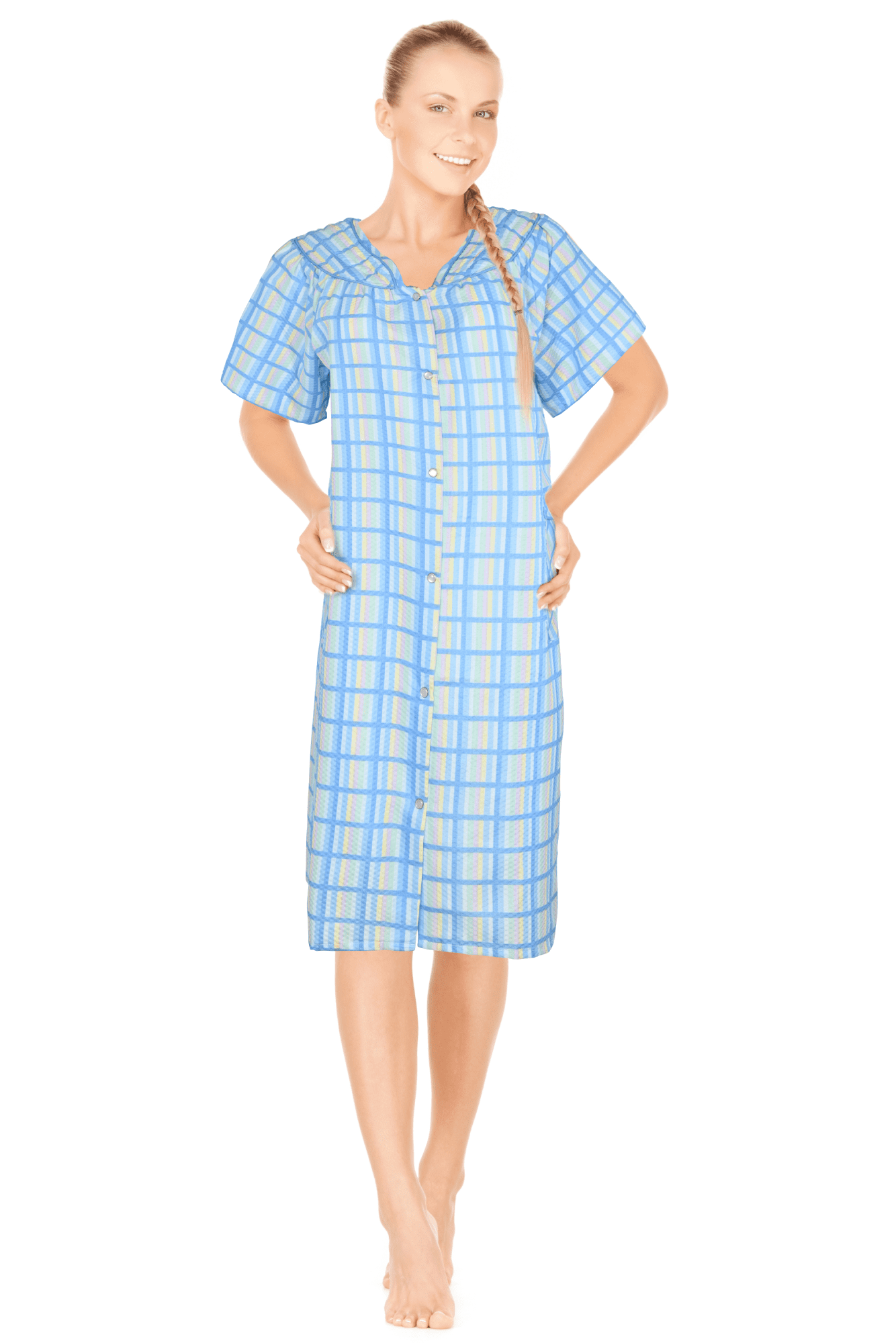 JEFFRICO Womens Dusters For Women Snap Front Housecoat Lounger