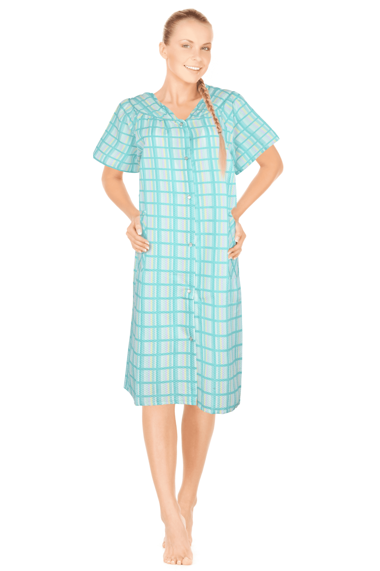 JEFFRICO Womens Dusters For Women Snap Front Housecoat