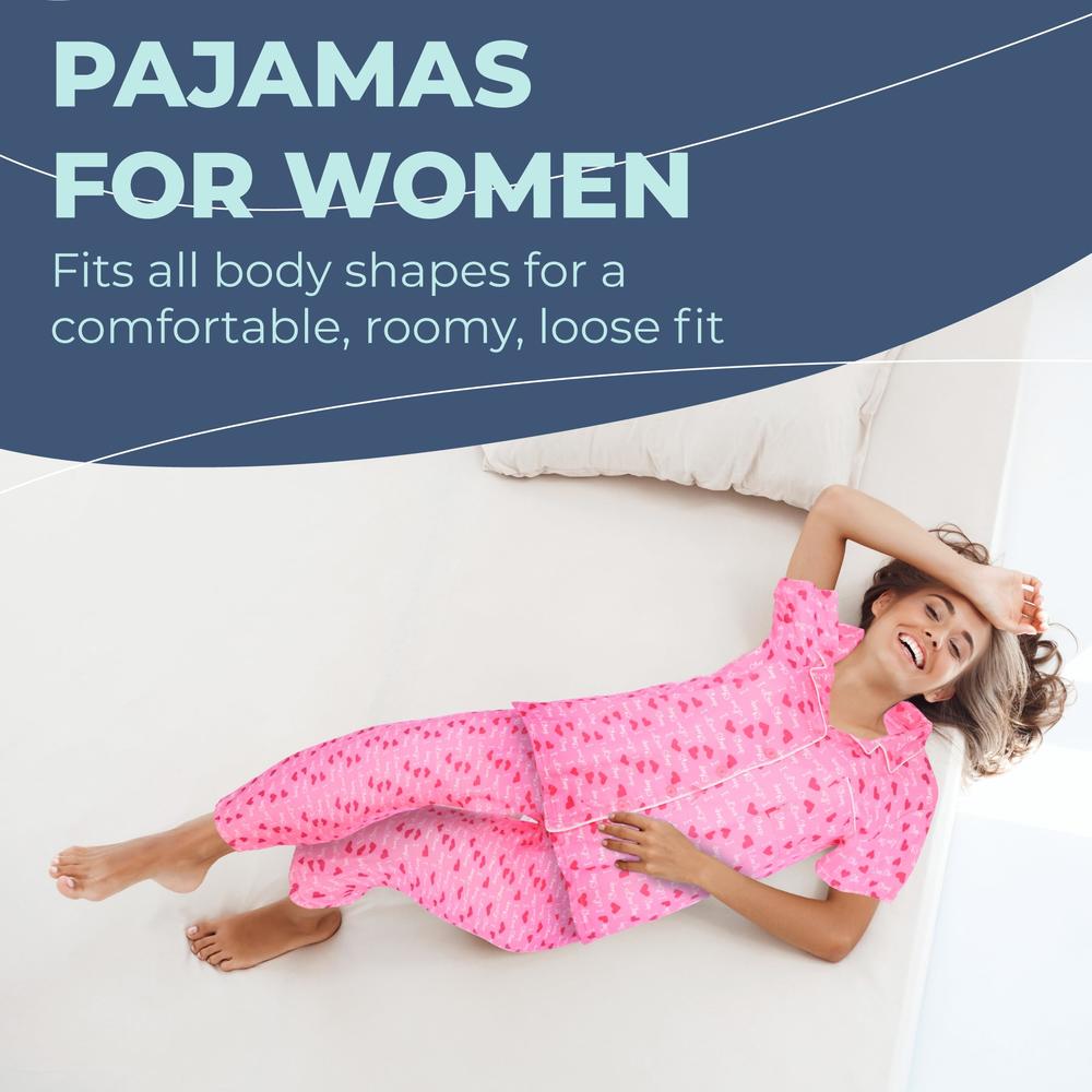 JEFFRICO Womens Pajamas For Women Ankle Length Set Sleepwear Soft Pajamas