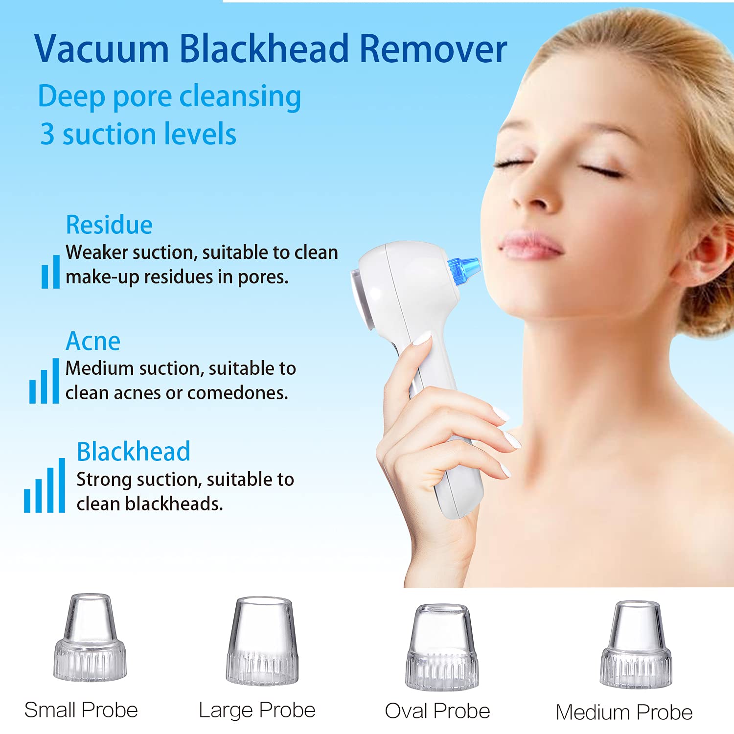 AVVANES Blackhead Remover Vacuum,Rechargeable Facial Cleansing Brush with LCD Screen