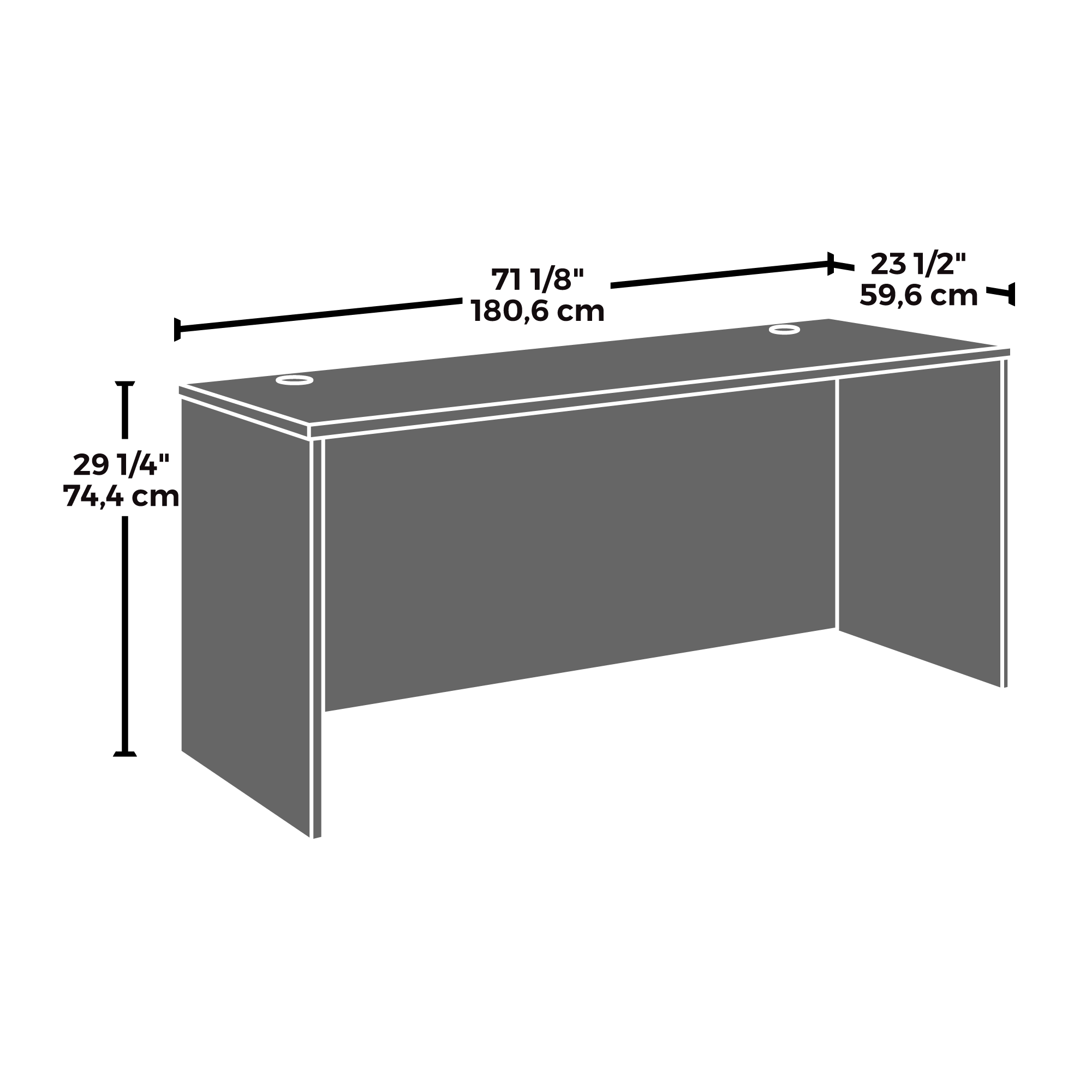 Sauder Affirm™ Commercial 72"x24" Desk with Lateral File Cabinet, Classic Cherry® finish (# 430223)