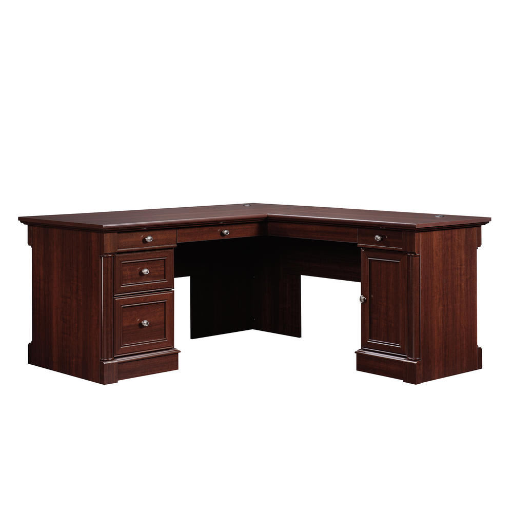 Sauder Palladia® L-Shaped Desk, Select Cherry finish (# 413670)