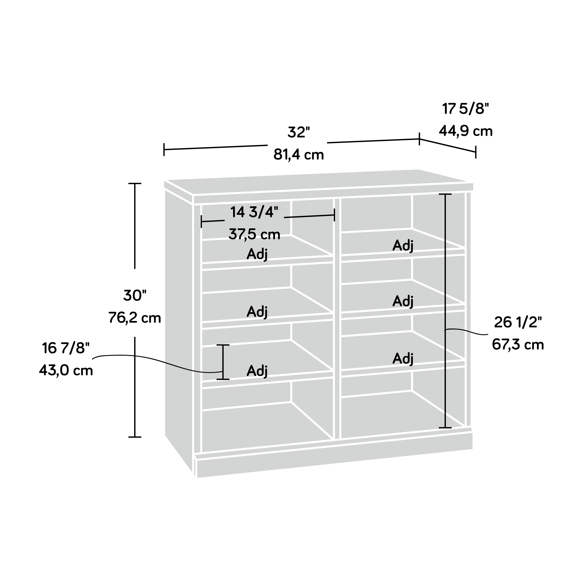 Sauder Craft Pro Series® Open Storage Cabinet, White finish (# 421405)
