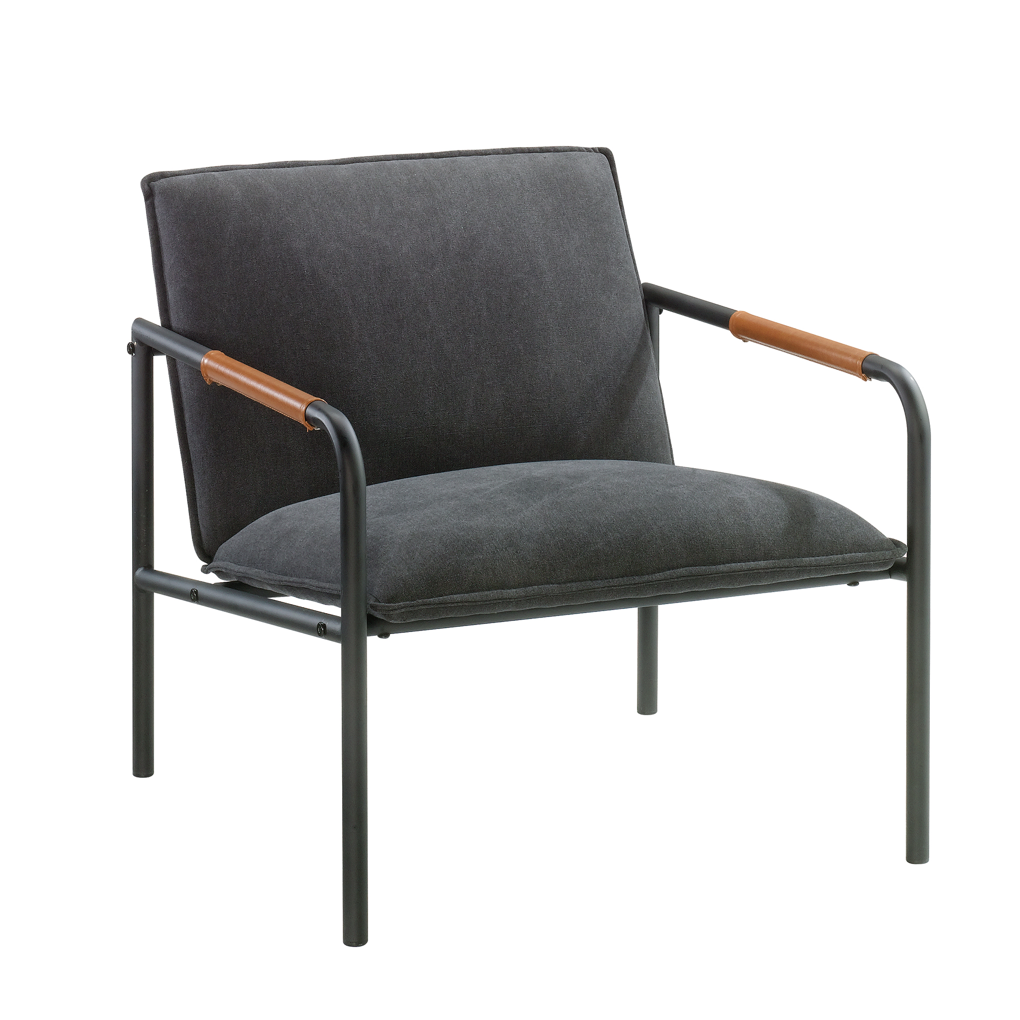 Sauder Boulevard cafe Metal Lounge chair, charcoal gray finish