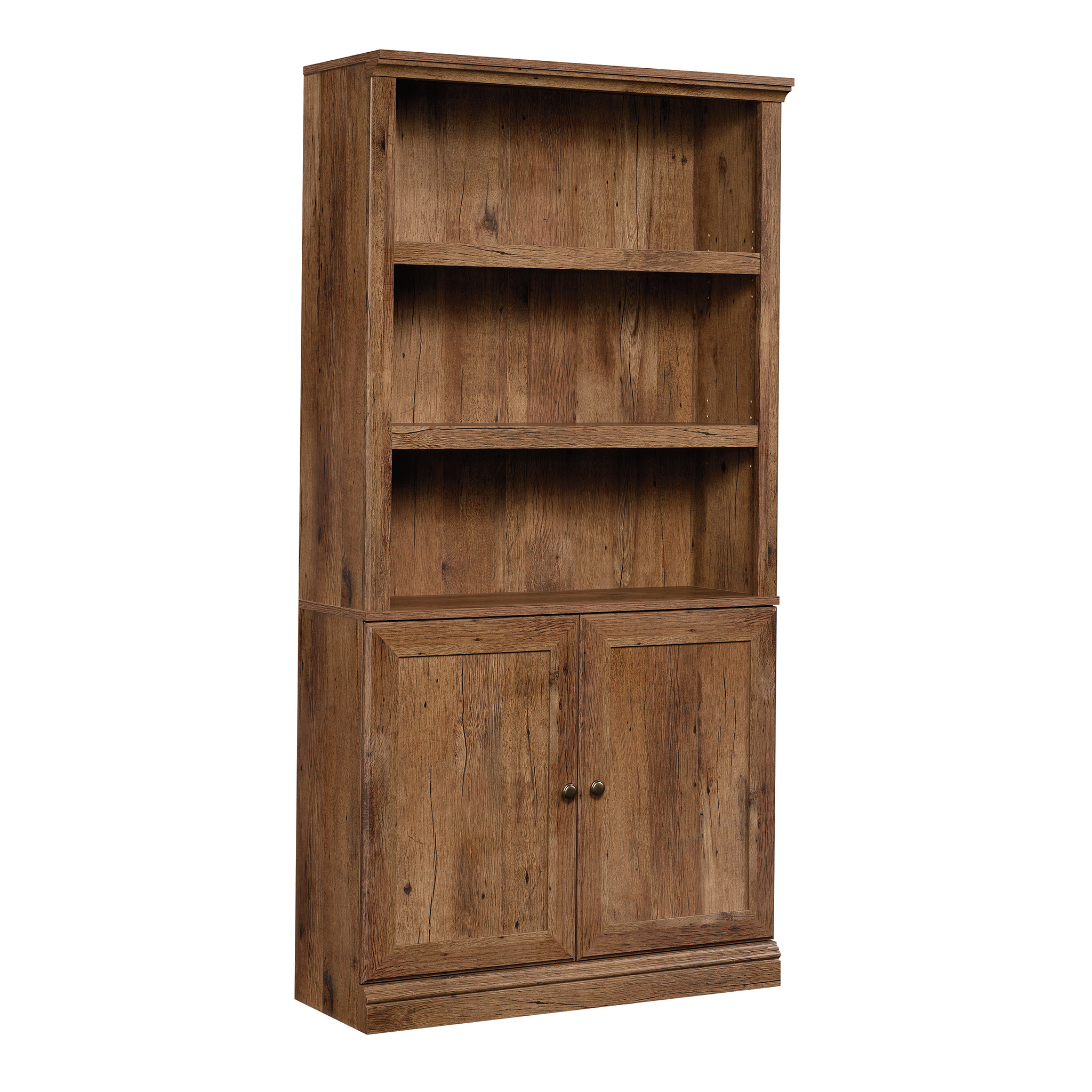 Sauder Select 5 Shelf Bookcase W/Doors, Vintage Oak® finish (# 426417)