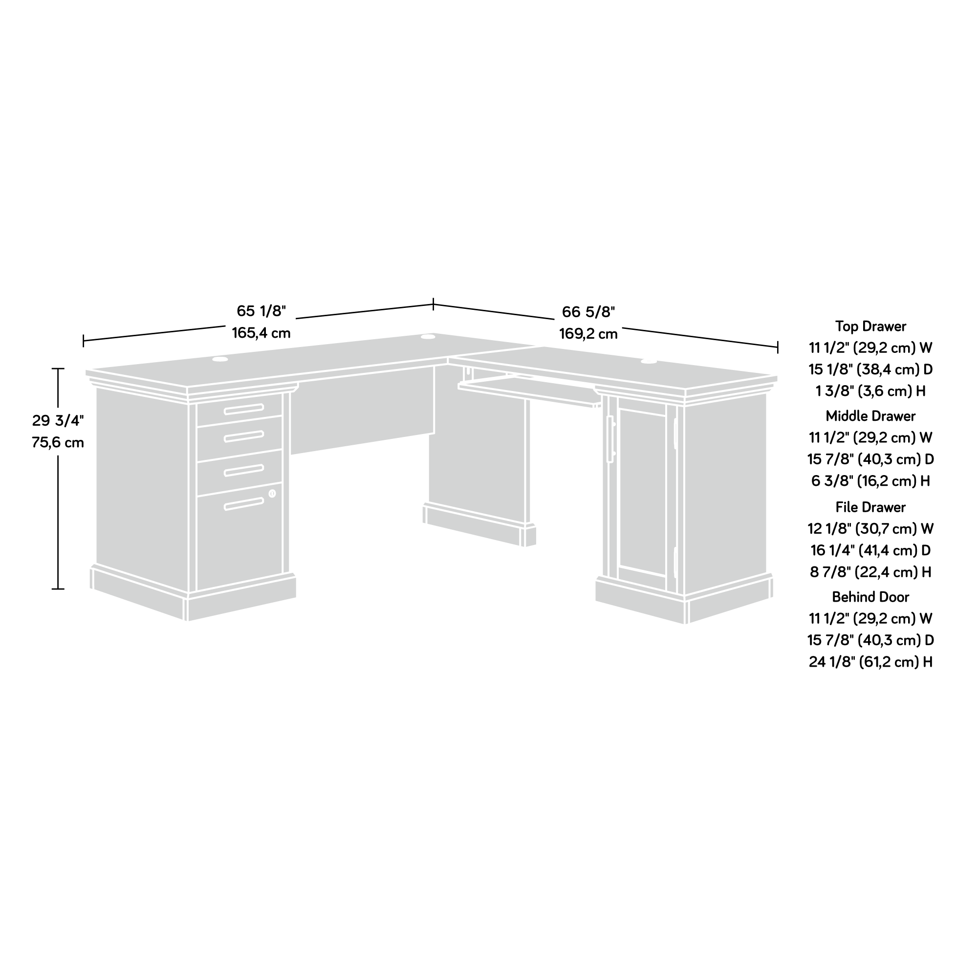 Sauder Aspen Post L Shaped Desk Prime, Prime Oak L Shaped Desk With Storage