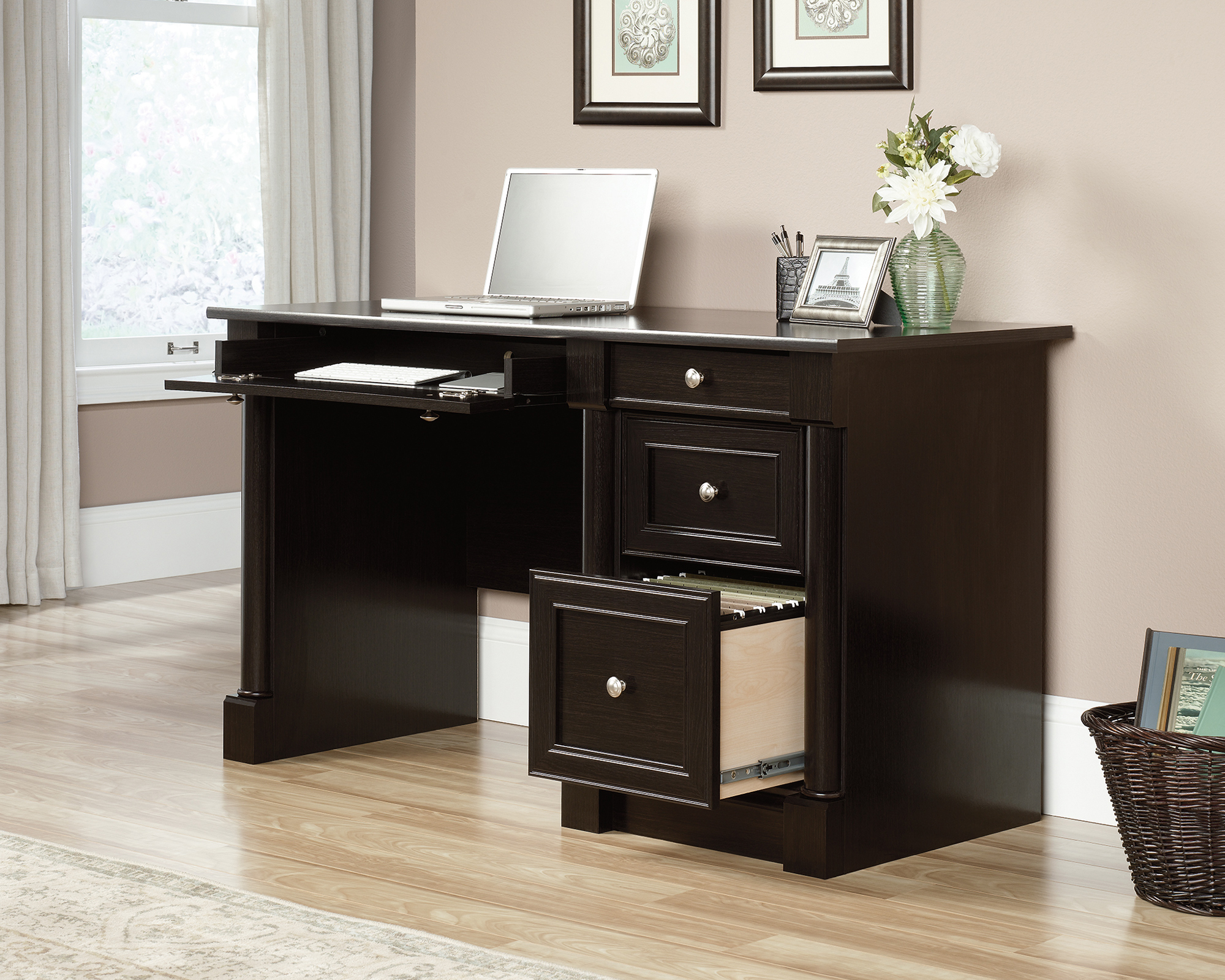 Sauder Palladia® Computer Desk, Wind Oak® finish (# 416507)