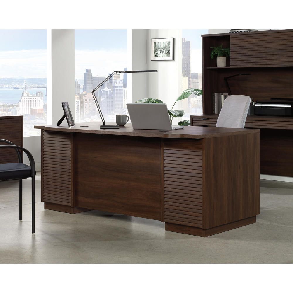 Sauder Palo Alto™ 72"Double Pedestal Executive Desk, Spiced Mahogany™ finish (# 427796)