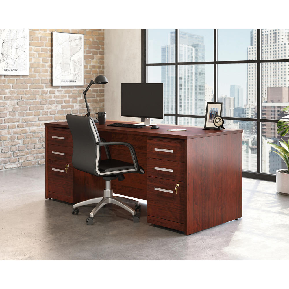 Sauder Affirm™ Commercial 72"x30" Executive 3-Drawer 2-File Double Pedistal Desk, Classic Cherry® finish (# 430206)