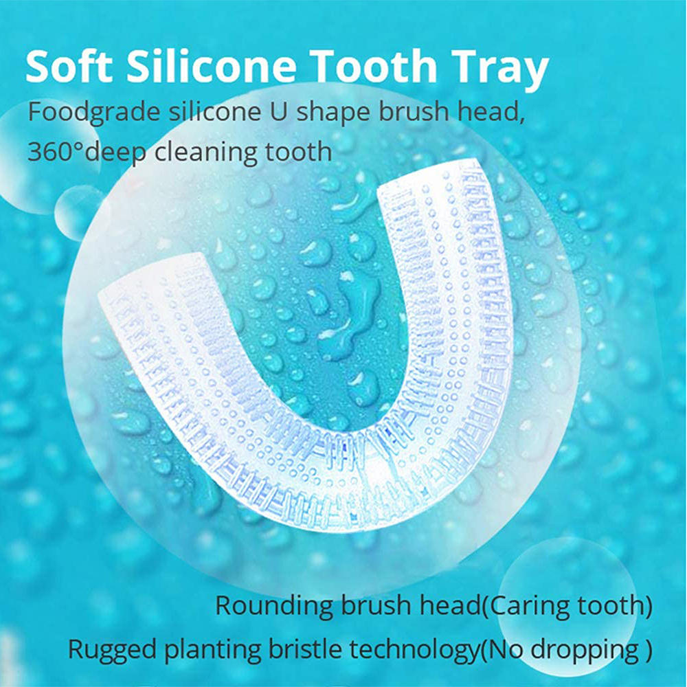 Saisze Toothbrush Electric Toothbrush U-Shape Teeth Ultrasonic Toothbrush (White)