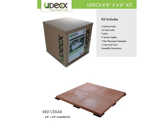 UDECX - Modular Portable Decking 6'8"x6'8"; Red Cedar (RSKW36)