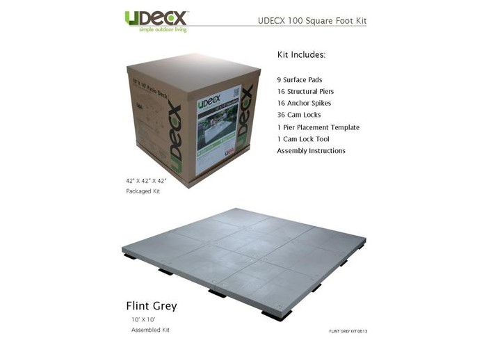 UDECX - Modular Portable Decking 100 Sq. Ft.; Grey (RSKW32)