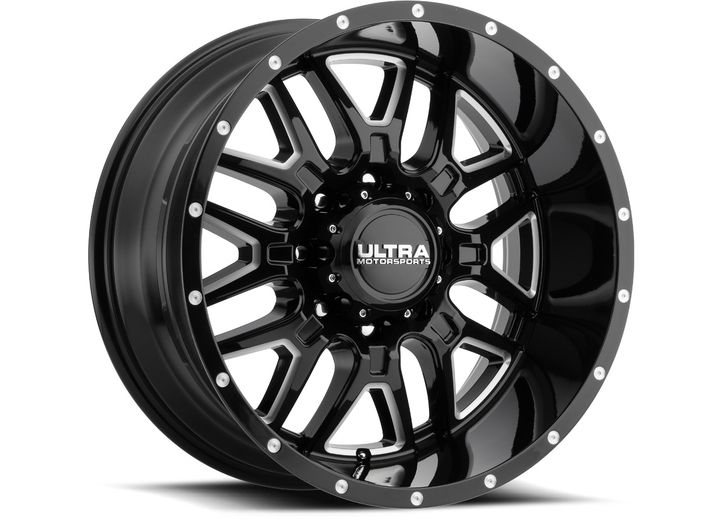 Ultra Wheel® - ULTRA 20X10 8X170 BP - 25 O/S 4.52 BS GLOSS BLACK W/MILLED ACCENTS (203-2187BM25)