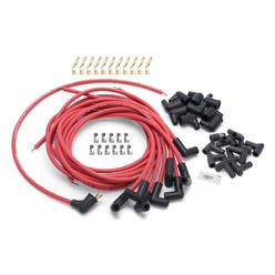 Edelbrock 22711 Spark Plug Set Universal 90 DEG Boots 50 ohm Resistance 8.65mm RED Wire (Set of 9)