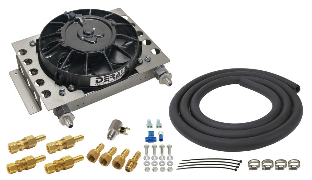 Derale 15 Row Atomic Cool Plate & Fin Remote Transmission Cooler Kit, -6AN