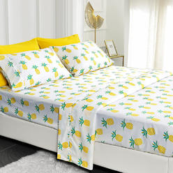 American Home Collection Ultra Soft 6 Piece Pineapple Bedding Sheets & Pillowcases Set